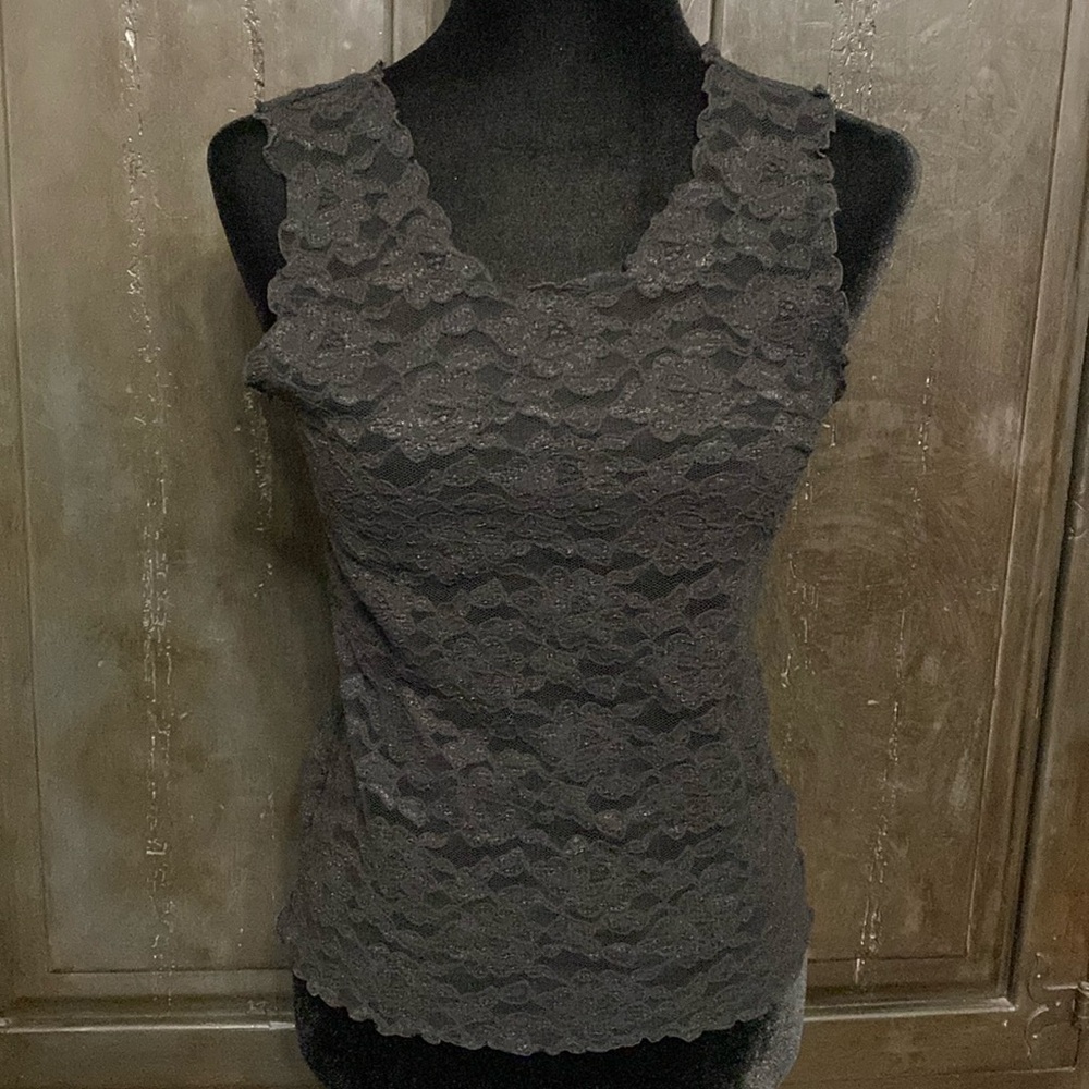 Jordan Black sleeveless lace top - size Small